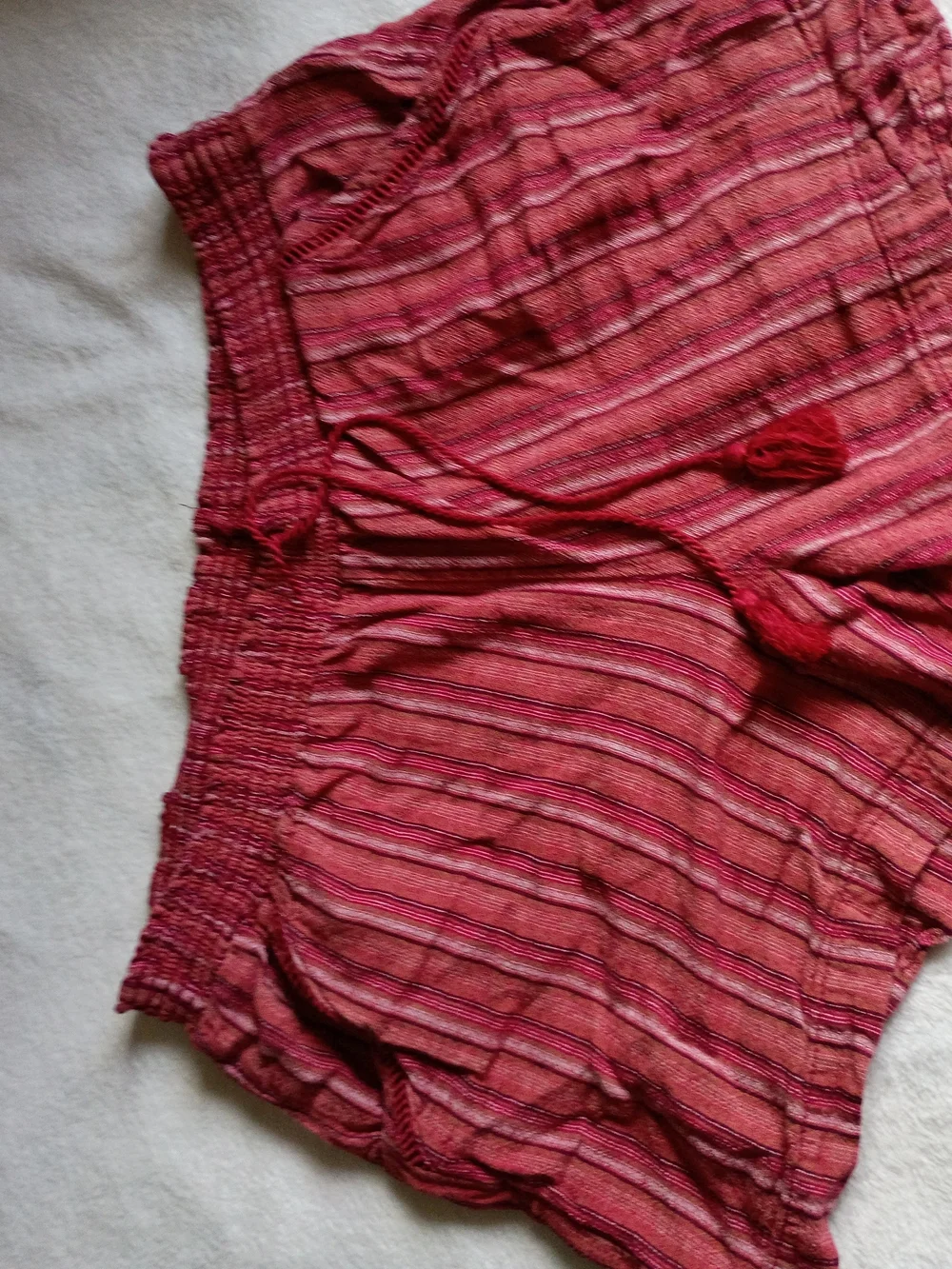 Briggs New York Red Striped Drawstring Shorts